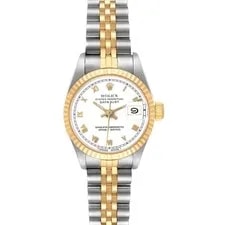 Rolex — Rolex Datejust White Roman Dial Steel Yellow Gold 69173 — Watch — resale