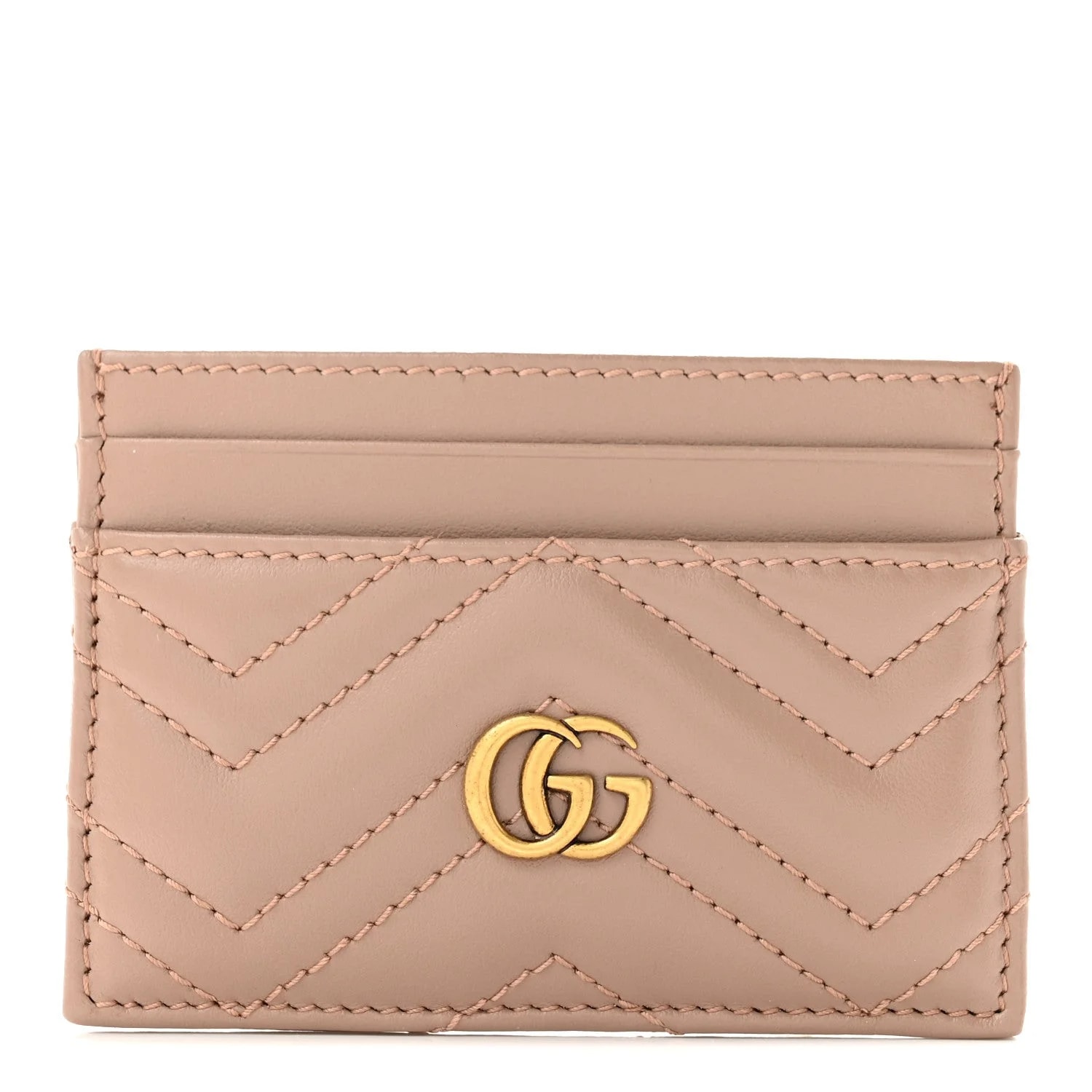 Gucci — Matelasse GG Marmont Card Holder Porcelain — Accessory — resale