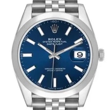 Rolex — Rolex Datejust 41 Steel Blue Dial Smooth Bezel 126300 Unworn — Watch — resale