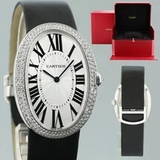 Cartier — Diamond Cartier Baignoire 33X44mm WB520009 18k White Gold Box — Watch — resale