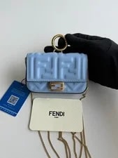 Fendi — Auth Fendi Mini Baguette Embossed Chain Crossbody — Handbag — resale