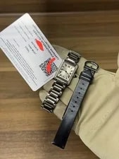 Cartier — Cartier Tank Must de SM Watches W4TA0016 Stainless Steel/Leather — Watch — resale