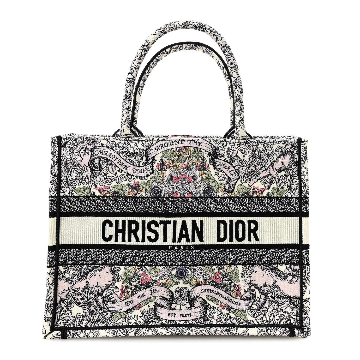 Dior — Embroidered Medium Around the World Book Tote — Handbag — resale