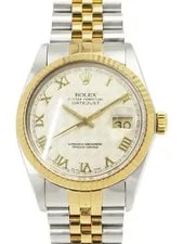 Rolex — Rolex Datejust 16013 36mm Silver Dial Stainless Steel White Gold Plastic #T100 — Watch — resale