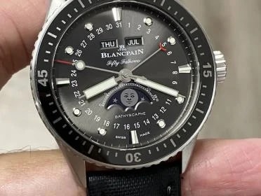 Rolex — Blancpain Fifty Fathoms Bathyscaphe. Annual Calendar. Moonphase. Papers. 5054-1110-B52A. — Watch — resale