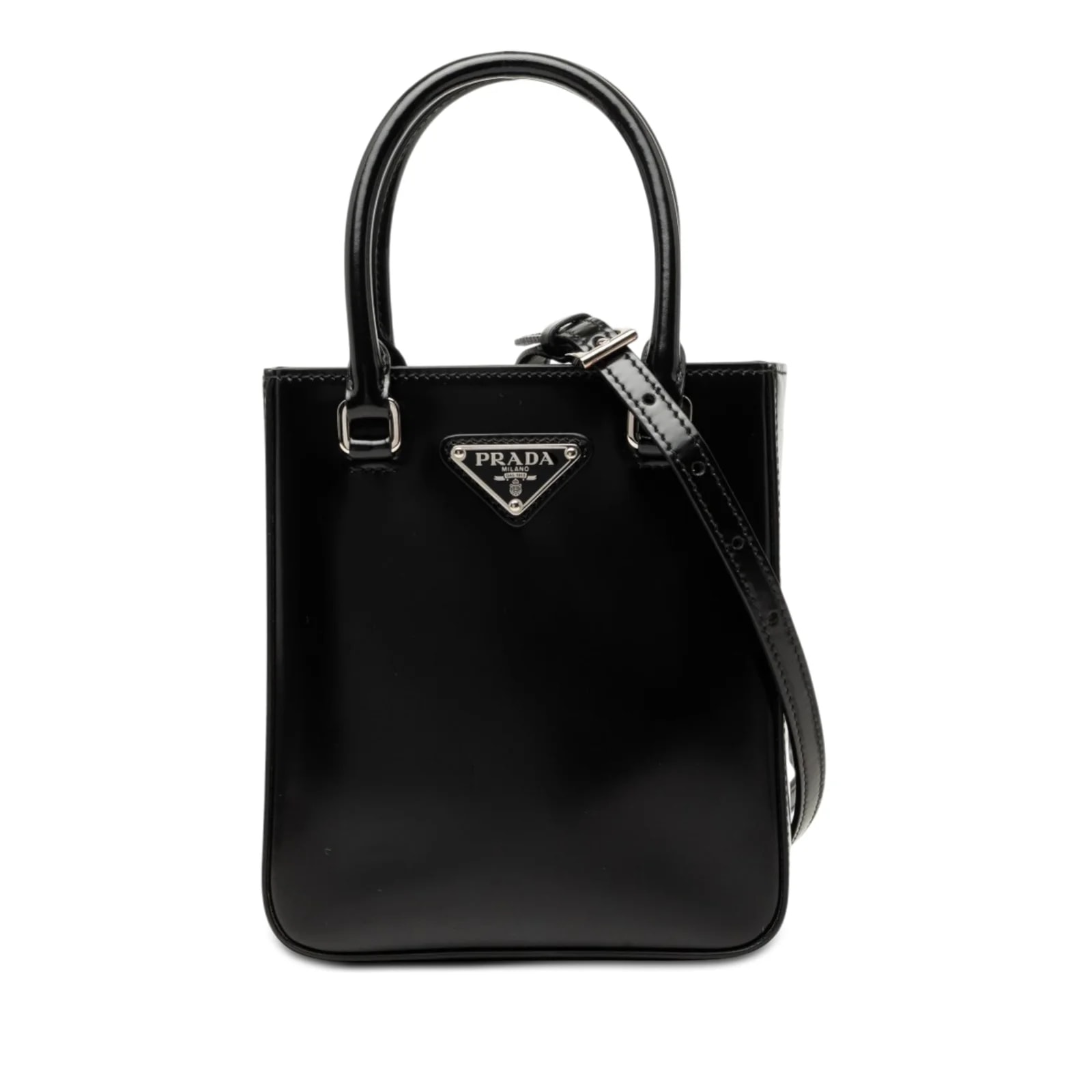 Prada — Small Spazzolato Satchel — Handbag — resale