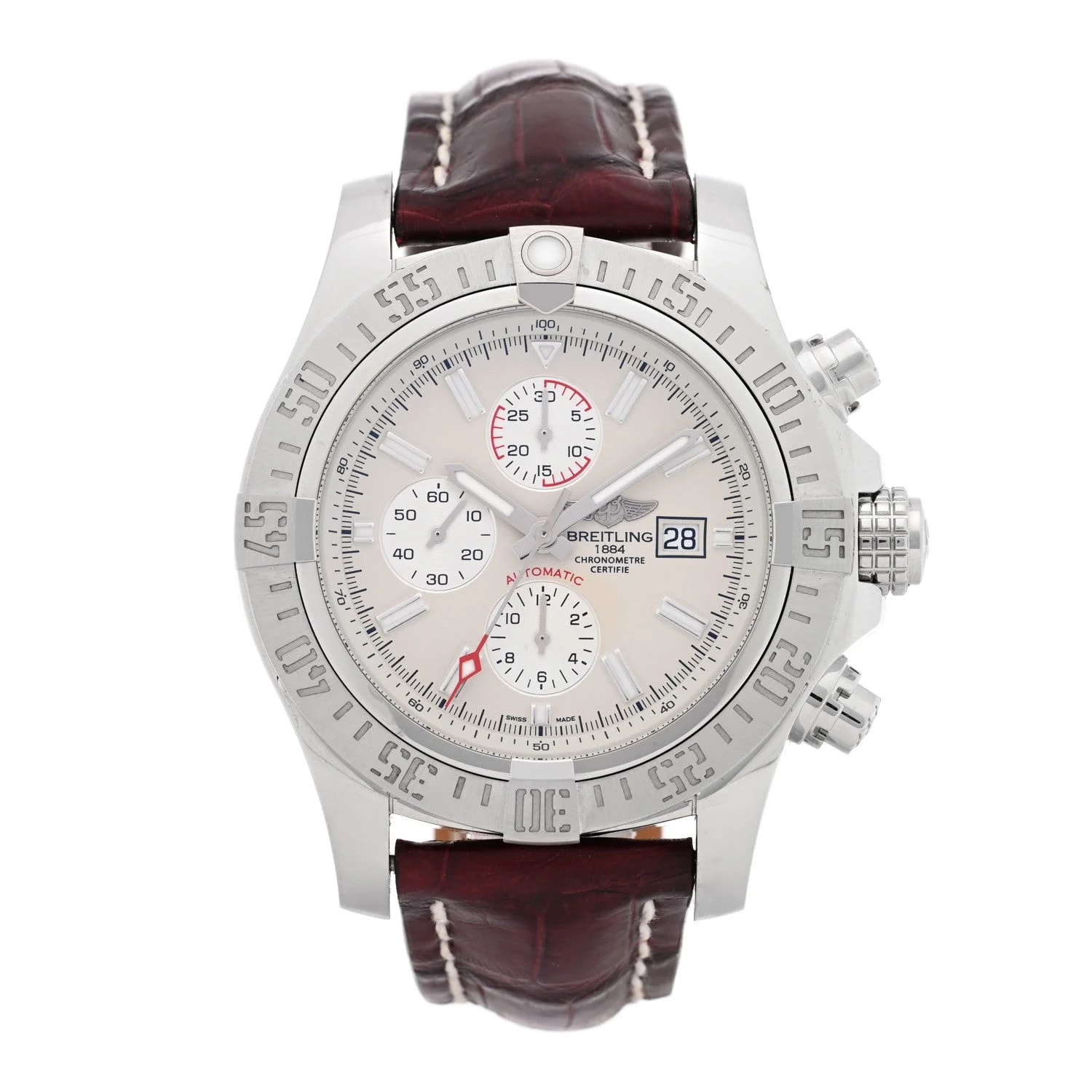 Stainless Steel Alligator 48mm Super Avenger II Automatic Volcano Silver A13371