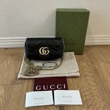 Gucci — Gucci Marmont Super Mini GG / Chevron Matelasse Crossbody — Handbag — resale