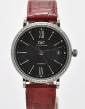 IWC — IWC Portofino Automatic 37mm Grey Diamonds Steel IW458104 Leather — Watch — resale
