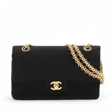 Chanel — Chanel Matelasse Cotton Single Flap Double Chain Metal Fittings — Handbag — resale