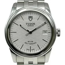 Tudor — Tudor Glamour Date 55000 Silver Stainless Steel Automatic — Watch — resale
