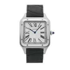 Cartier — Cartier Santos-Dumont Steel Manual Wind Silver Dial Strap WSSA0032 — Watch — resale
