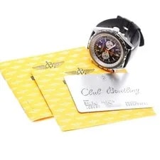 Breitling — Breitling Chronomatic A41360 44mm SS Black Dial Leather Strap Chronograph #C235 — Watch — resale