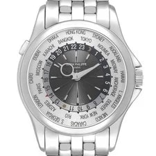 Patek Philippe — Patek Philippe World Time Complications White Gold 5130G 5130 Box Papers — Watch — resale