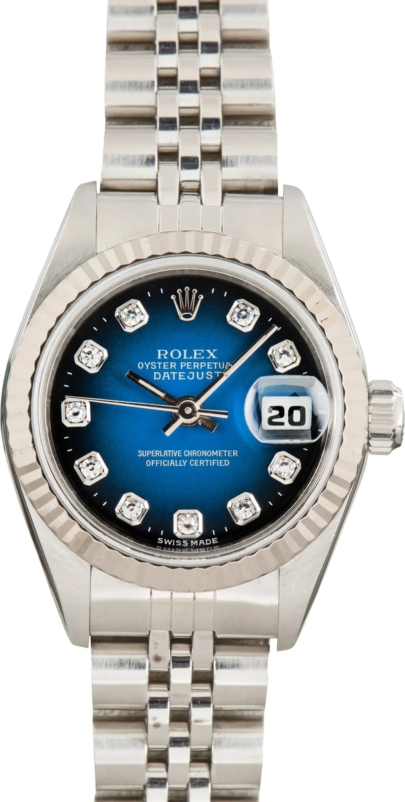 Rolex — Lady Rolex Datejust Blue Diamond Dial Ref 69174 — Watch — resale