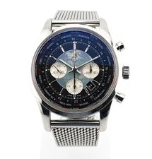 Breitling — Breitling Transocean Unitime AB0510 46mm Steel Chrono B05 World Time Mesh Strap — Watch — resale