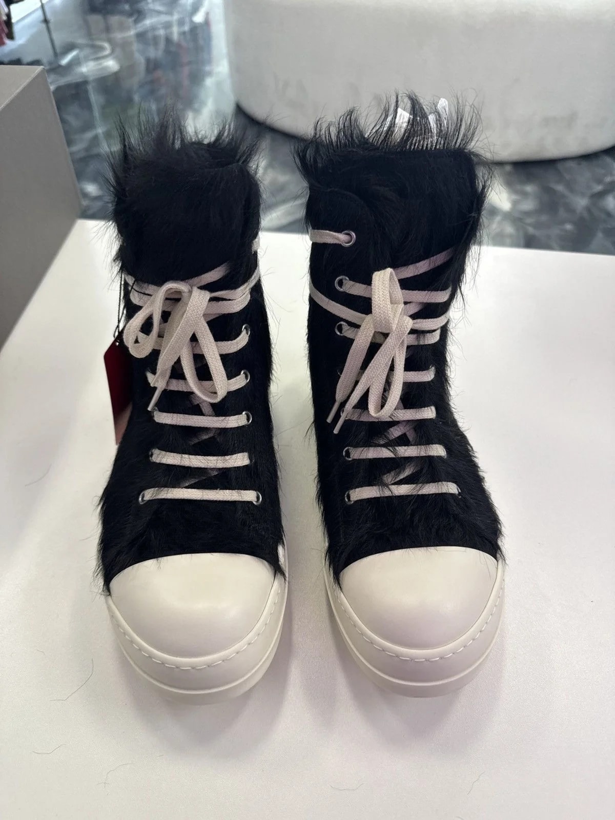 Rick Owens — Rick Owens Lido Cow Hair Ramones High — Sneaker — resale