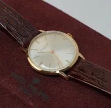 Patek Philippe — Patek Philippe Calatrava 3468 18k Gold Automatic 33mm Serviced Travel Pouch — Watch — resale
