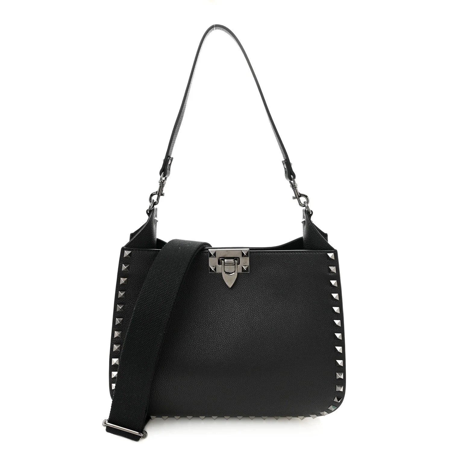 Valentino Garavani — Grained Rockstud Hobo — Handbag — resale