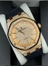 Audemars Piguet — Audemars Piguet Royal Oak 15402OR.ZZ.D003CR.01 Rose Gold Pave Diamond Set — Watch — resale