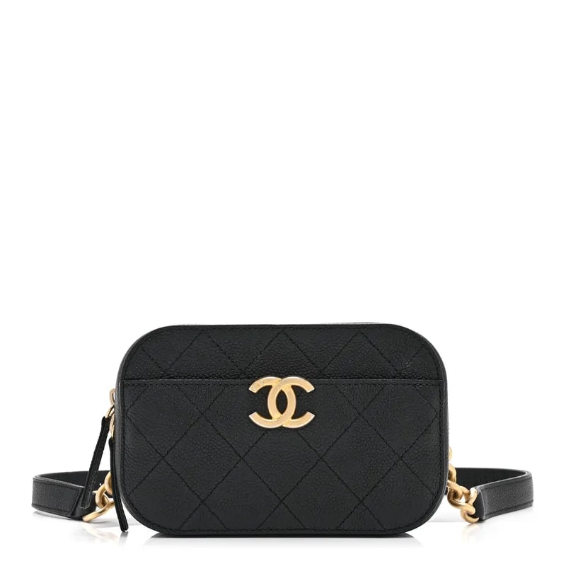 Chanel — Chanel Ribbon Flap Shiny Quilted Belt — Handbag — resale
