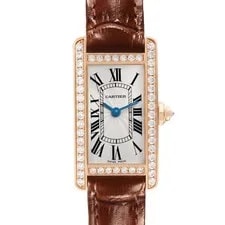 Cartier — Cartier Tank Americaine Small Rose Gold Diamond WJTA0002 Papers — Watch — resale