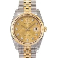 Rolex — Rolex Datejust 36 Champagne Diamonds Dial on Jubilee 116233 With Box — Watch — resale