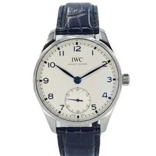 IWC — IWC Portugieser IW358304 Stainless Steel Silver Leather Diamond 40.0mm #KNW1820 — Watch — resale