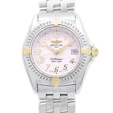 Breitling — Breitling Calistino B52345 Date 100m Pink YGP SS Stainless Steel Quartz — Watch — resale