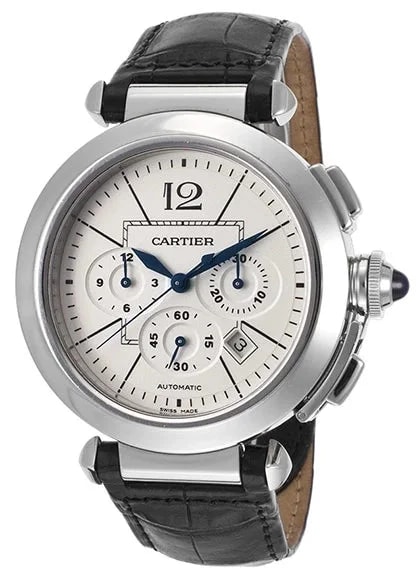 Worldofluxuryus — Cartier Calibre de Cartier Pasha XL Chronograph Stainless Steel W3108555 — Watch — resale