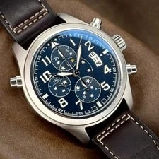 IWC — IWC Double Chronograph Petit Prince Blue Dial IW371807 Complete Set — Watch — resale