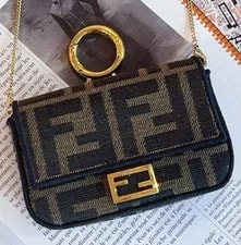 Fendi — Fendi Nano Baguette Monogram Chain Crossbody — Handbag — resale