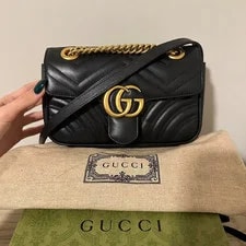Gucci — Gucci Marmont Quilted GG Mini Crossbody With Chain — Handbag — resale