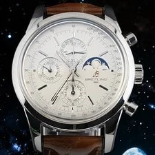 Breitling — Breitling Transocean Chrono 1461 - Moonphase A19310 43mm -Steel Bracelet + Strap — Watch — resale