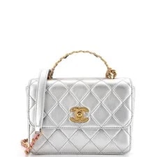 Chanel — Chanel Logo Links Top Handle Flap Quilted — Handbag — resale