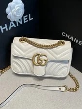 Gucci — Gucci GG Marmont 22 White Gold Crossbody for — Handbag — resale