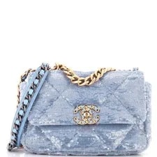Chanel — Chanel 19 Flap Quilted and Sequins Medium — Handbag — resale
