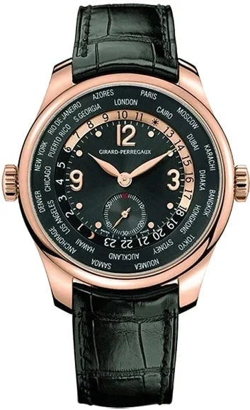 Worldofluxuryus — Girard Perregaux Traveller Ww.tc Small Second 18K Rose Gold — Watch — resale