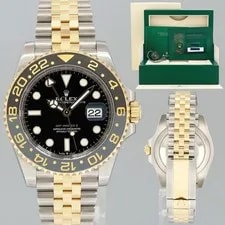 Rolex — 2024 NEW Papers Rolex GMT Master Gold Two Tone Jubilee Black 126713GRNR — Watch — resale