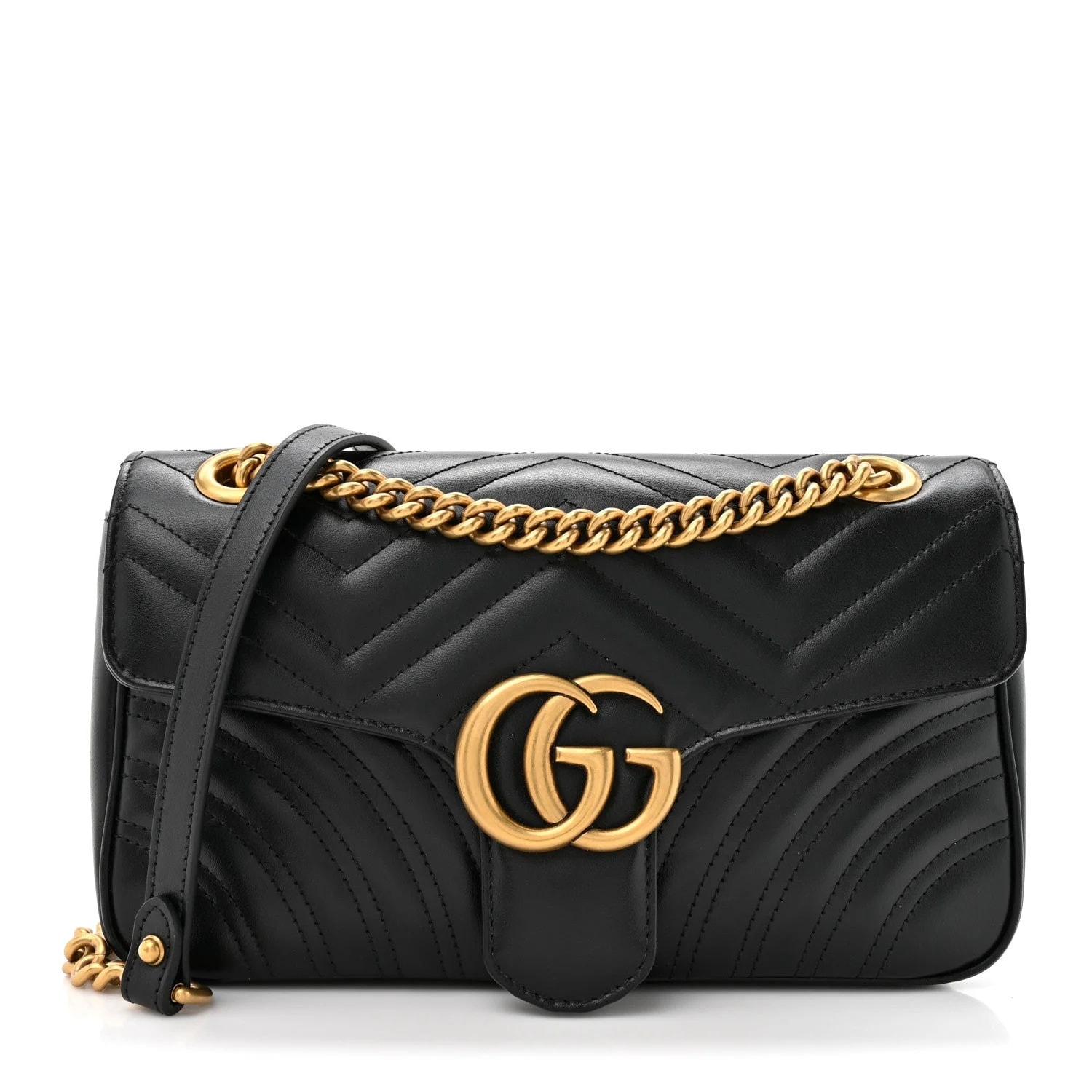 Gucci — Matelasse Monochrome Small GG Marmont Chain — Handbag — resale
