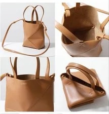Loewe — Loewe Puzzle Fold Mini Shiny Calf Warm Desert — Handbag — resale