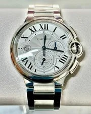 Cartier — Cartier Ballon Bleu Chronograph 44MM W6920002 / 3109 Steel Automatic — Watch — resale