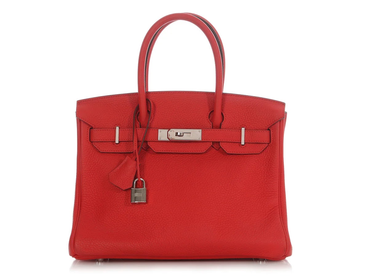 Hermès — Hermès Tomate Clémence Birkin 30 — Handbag — resale