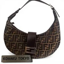 Fendi — Fendi Mamma Baguette Half Moon Hobo Monogram Auth — Handbag — resale