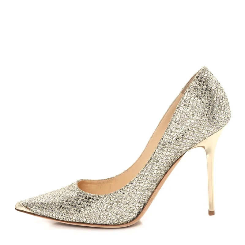 Jimmy Choo — Glitter Fabric Romy 85 — Designer Shoe — resale