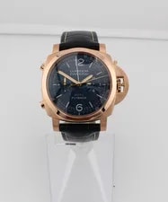 Panerai — Panerai Luminor 44mm 18kt Rose Gold Blue Dial on Leather Strap PAM01020 B&P — Watch — resale