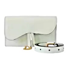 Dior — Dior Crossbody/Belt Saddle Milky White Gold Tone Clasp — Handbag — resale
