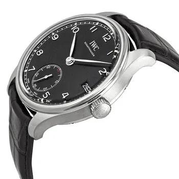 IWC — Portuguese Hand Wound Eight Days Black Leather IW510202 — Watch — resale