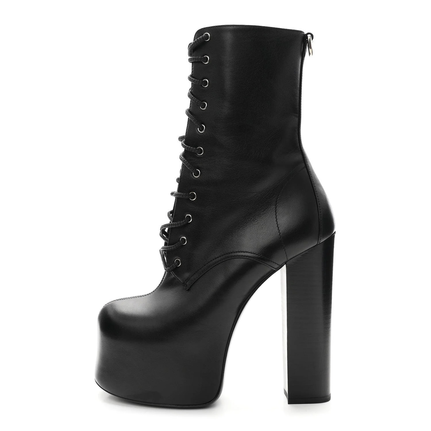Saint Laurent — Mina Lace Up Platform 38 — Designer Shoe — resale