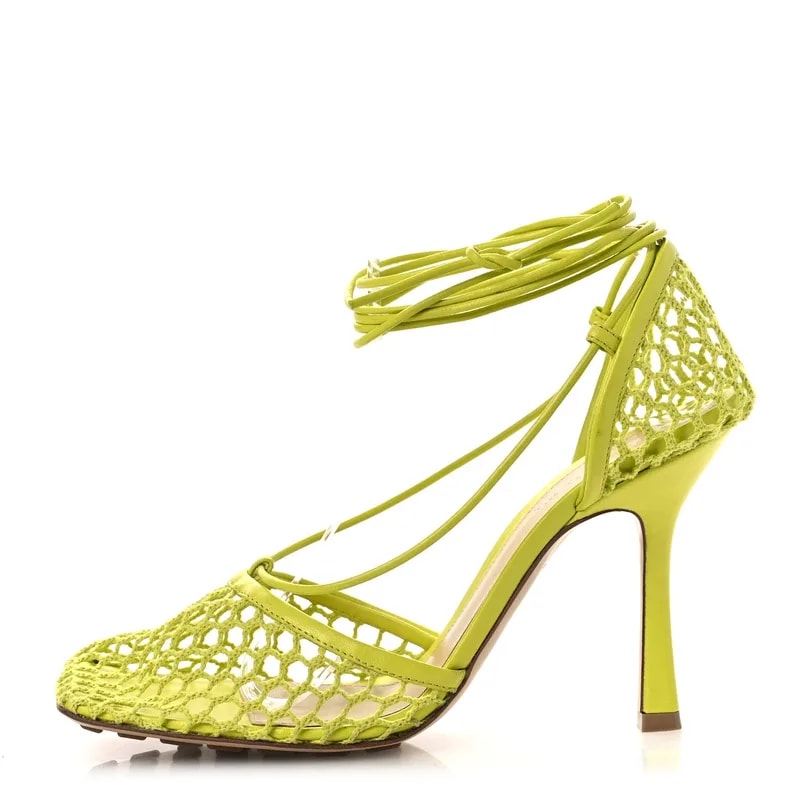 Bottega Veneta — Stretch Ankle Tie 39 Kiwi — Designer Shoe — resale
